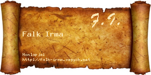 Falk Irma névjegykártya